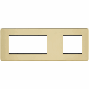 Knightsbridge Screwless 6G Modular Faceplate (2G + 4G) Polished Brass