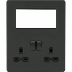 ML Accessories - Knightsbridge Small Multi Combination Plate Anthracite with Black Insert (SFR194AT)