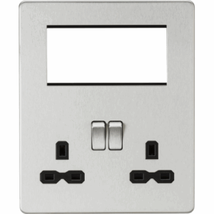 ML Accessories - Knightsbridge Small Multi Combination Plate Brushed Chrome with Black Insert (SFR194BC)