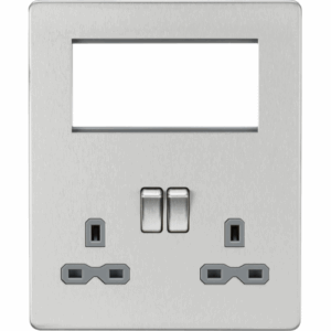 ML Accessories - Knightsbridge Small Multi Combination Plate Brushed Chrome with Black Insert (SFR194BCG)