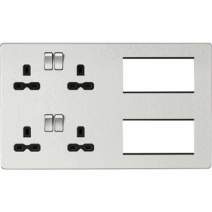 ML Accessories - Knightsbridge Combination Plate Brushed Chrome with Black Insert (SFR298BC)