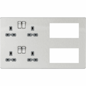 ML Accessories - Knightsbridge Combination Plate Brushed Chrome with Grey Insert (SFR298BCG)