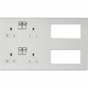 ML Accessories - Knightsbridge Combination Plate Brushed Chrome with White Insert (SFR298BCW)