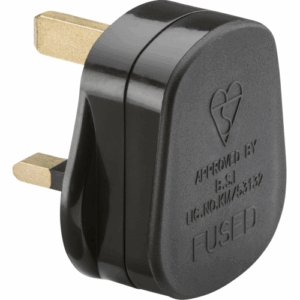 Knightsbridge 13A Plug Top with 13A fuse - Black (Screw Cord Grip)