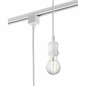 Knightsbridge Single Circuit - Knightsbridge 230V 1.8M E27 Vintage Track Pendant - White (TRK8271W)