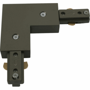Knightsbridge Single Circuit - Knightsbridge 230V Track L Right Angle Connector - Satin Nickel (TRKRA1S)