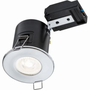 GU10 Downlights - Knightsbridge 230V IP20 Fixed GU10 Fire-Rated Downlight Chrome (VFCFC)