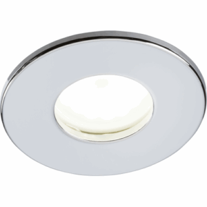 GU10 Downlights - Knightsbridge 230V IP65 Fixed GU10 Fire-Rated Downlight Chrome (VFCFIPC)