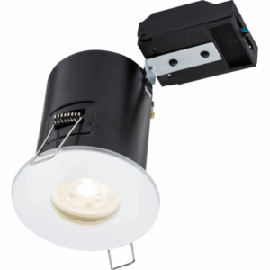 GU10 Downlights - Knightsbridge 230V IP65 Fixed GU10 Fire-Rated Downlight White (VFCFIPW)
