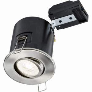 GU10 Downlights - Knightsbridge 230V IP20 Tilt GU10 Fire-Rated Downlight Chrome (VFCFTC)