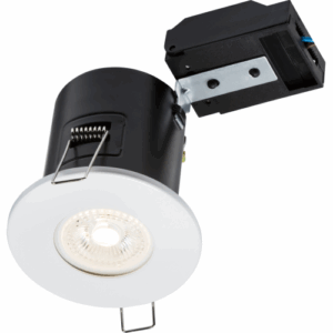 GU10 Downlights - Knightsbridge 230V IP20 Fixed GU10 Fire-Rated Downlight White (VFCFW)