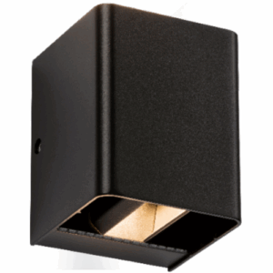 ML Accessories - Knightsbridge 230V IP65 2 x 6W LED Adjustable Up and Down Wall Light Black - 3000K (WAD12ABK)
