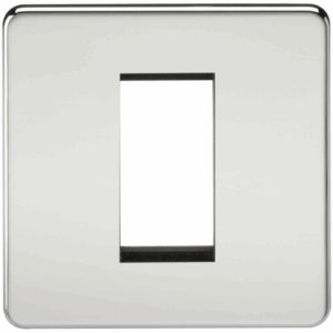 Euro Modular Range - Knightsbridge Screwless 1G Modular Faceplate Polished Chrome (SF1GPC)