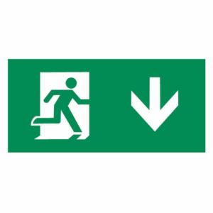 Exit Sign Legends - Knightsbridge Running Man Legend (kit of 2) Arrow Down for EMEXIT / EMLREC / EMLSUS / EMXST (EMEXITL3)