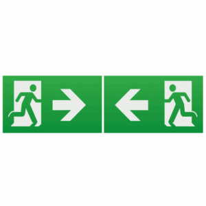 Exit Sign Legends - Knightsbridge Running Man Legend (kit of 2) with Left/Right Facing Arrow for EMEXIT / EMLREC / EMLSUS / EMXST (EMEXITLR)
