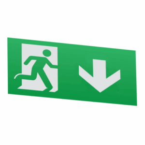 Exit Sign Legends - Knightsbridge Legend with Down Facing Arrow for product EMSWING (EMSWINGD)