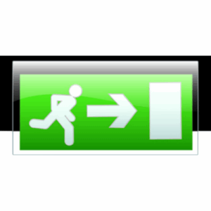 Exit Sign Legends - Knightsbridge Legend with Left/Right Facing Arrow for product EMSWING (EMSWINGLR)