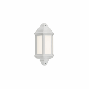 Lanterns - Knightsbridge 230V IP54 LED Half Wall Lantern - White (LANT3W)