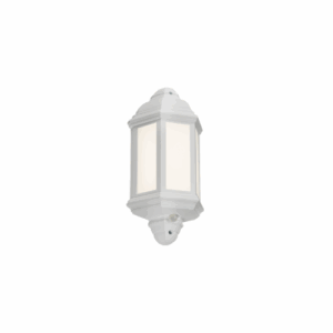 Lanterns - Knightsbridge 230V IP54 LED Half Wall Lantern with PIR - White (LANT4W)