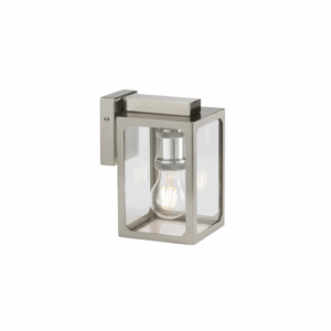 Lanterns - Knightsbridge 230V IP23 E27 Wall Lantern Brushed Chrome (LANTSS)