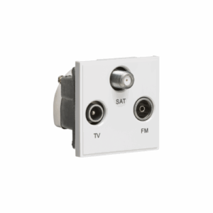 Knightsbridge Triplexed TV /FM DAB/ SAT TV Outlet Module 50 x 50mm - White