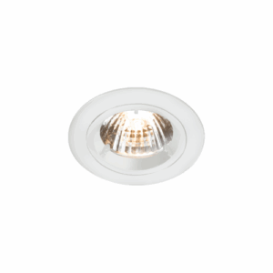 GU10 Downlights - Knightsbridge IP20 230V GU10 Gloss White Recessed Fixed Twist & Lock Downlight (RD1W)