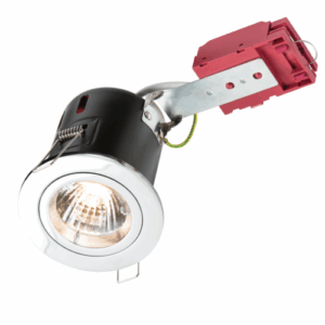 GU10 Downlights - Knightsbridge 230V 50W Fixed GU10 IC Fire-Rated Downlight in Chrome (VFRDGICC)