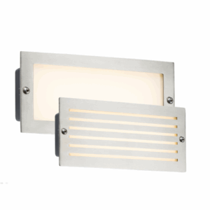 Knightsbridge 230V IP54 5W White LED Recessed Brick Light - Brushed Steel Fascia