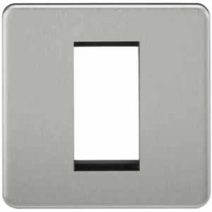 Euro Modular Range - Knightsbridge Screwless 1G Modular Faceplate Brushed Chrome (SF1GBC)