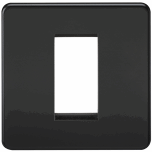 Euro Modular Range - Knightsbridge Screwless 1G Modular Faceplate Matt Black (SF1GMB)