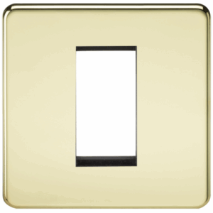 Euro Modular Range - Knightsbridge Screwless 1G Modular Faceplate Polished Brass (SF1GPB)