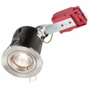 GU10 Downlights - Knightsbridge 230V 50W Fixed GU10 IC Fire-Rated Downlight in Brushed Chrome (VFRDGICCBR)