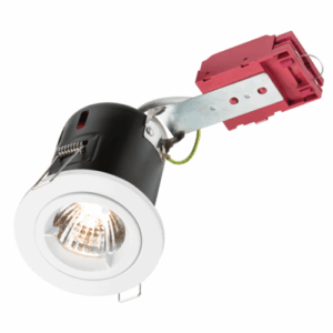 GU10 Downlights - Knightsbridge 230V 50W Fixed GU10 IC Fire-Rated Downlight in White (VFRDGICW)