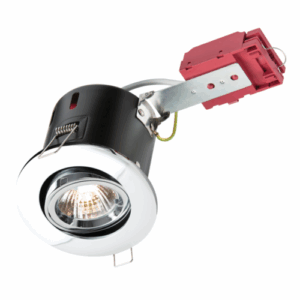 GU10 Downlights - Knightsbridge 230V IP20 50W GU10 IC Fire-Rated Tilt Downlight Chrome (VFRSGICC)