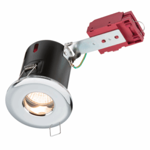 GU10 Downlights - Knightsbridge 230V IP65 GU10 IC Fire-Rated Shower Downlight Chrome (VFRSHGICC)