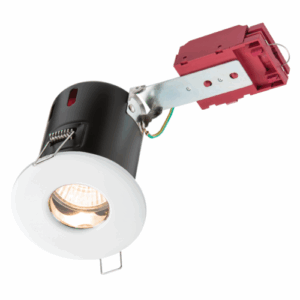GU10 Downlights - Knightsbridge 230V IP65 GU10 IC Fire-Rated Shower Downlight White (VFRSHGICW)