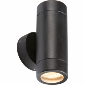 ML Accessories - Knightsbridge IP65 35W GU10 Aluminium Black Powder-coated Up/Down Wall Light (WALL2LBK)