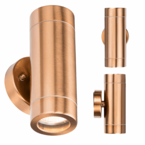 ML Accessories - Knightsbridge 230V IP65 GU10 2 x 35W Up & Down Wall Light - Copper Colour (WALL2LC)