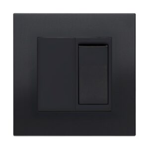 Retrotouch Aura 20A DP Switch Plate - Matt Black