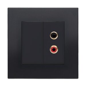 Retrotouch Aura Twin Phono RCA Socket - Matt Black