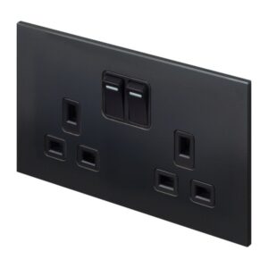 Retrotouch Aura Double Socket - Matt Black