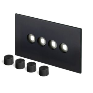Retrotouch Aura Dimmer Plate 4G?with Black Knob - Matt Black
