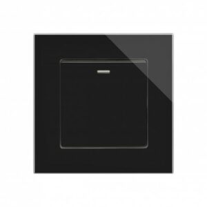 Retrotouch Crystal Mechanical Light Switch 1 Gang Intermediate (Black PG)