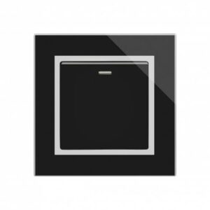 Retrotouch Crystal Mechanical Light Switch 1 Gang Intermediate (Black CT)