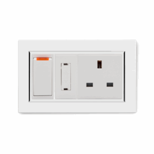 White Chrome Trim - Retrotouch Crystal Switched Fused Spur with 13A Unswitched Socket (White CT) (01102)