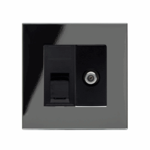 Retrotouch Crystal CAT5E / Sat Socket (Black PG)