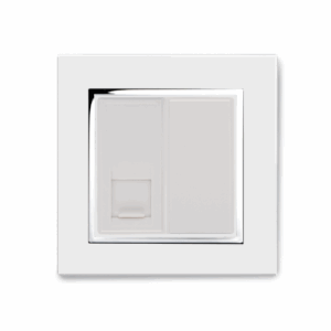 White Chrome Trim - Retrotouch Crystal Rj11 Socket (White CT) (04091)
