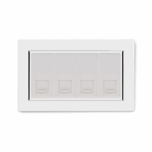 White Chrome Trim - Retrotouch Crystal Ct Quad CAT6e Socket White (04231)