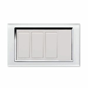 Retrotouch Crystal 3 Gang (3x 2way/1x Blank) Double Plate (White CT)