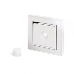 White Chrome Trim - Retrotouch Crystal CT 1 Gang LED Dimmer Plate White (02050)